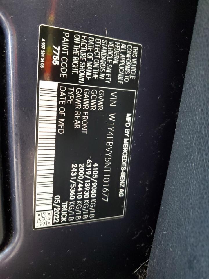 2022 Mercedes-Benz Sprinter 2500 VIN: W1Y4EBVY5NT101677 Lot: 72023565