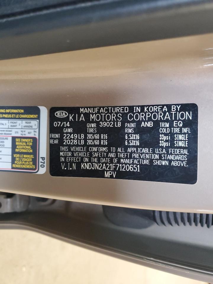 2015 Kia Soul VIN: KNDJN2A21F7120651 Lot: 80798645