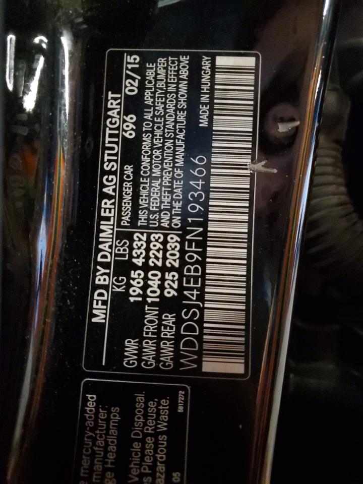 2015 Mercedes-Benz Cla 250 VIN: WDDSJ4EB9FN193466 Lot: 81853735