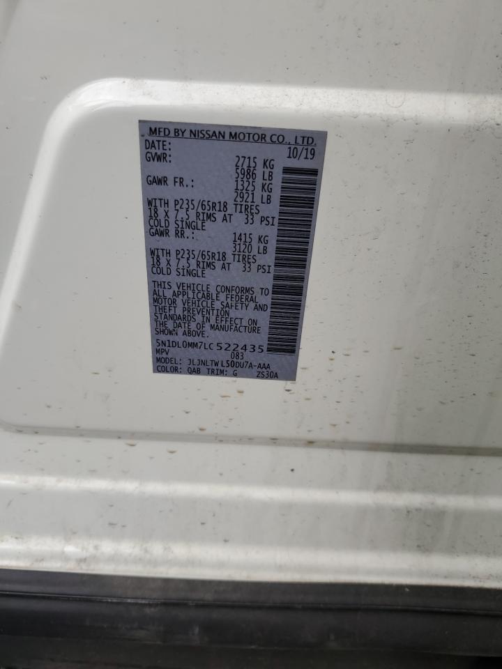 2020 Infiniti Qx60 Luxe VIN: 5N1DL0MM7LC522435 Lot: 72052375