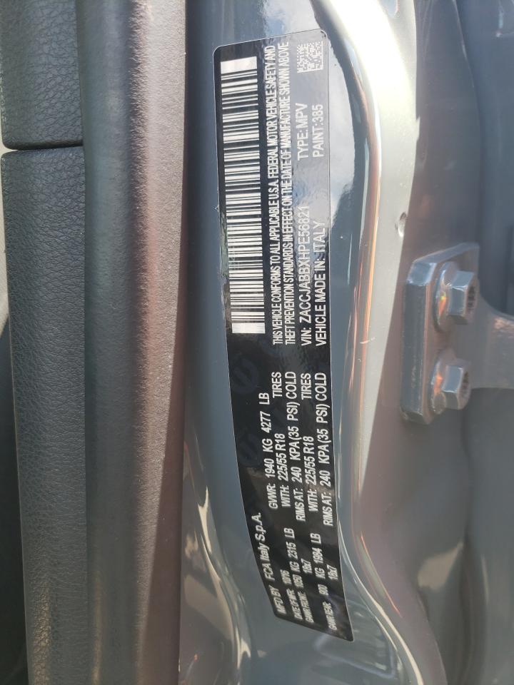 2017 Jeep Renegade Latitude VIN: ZACCJABBXHPE56821 Lot: 71352365