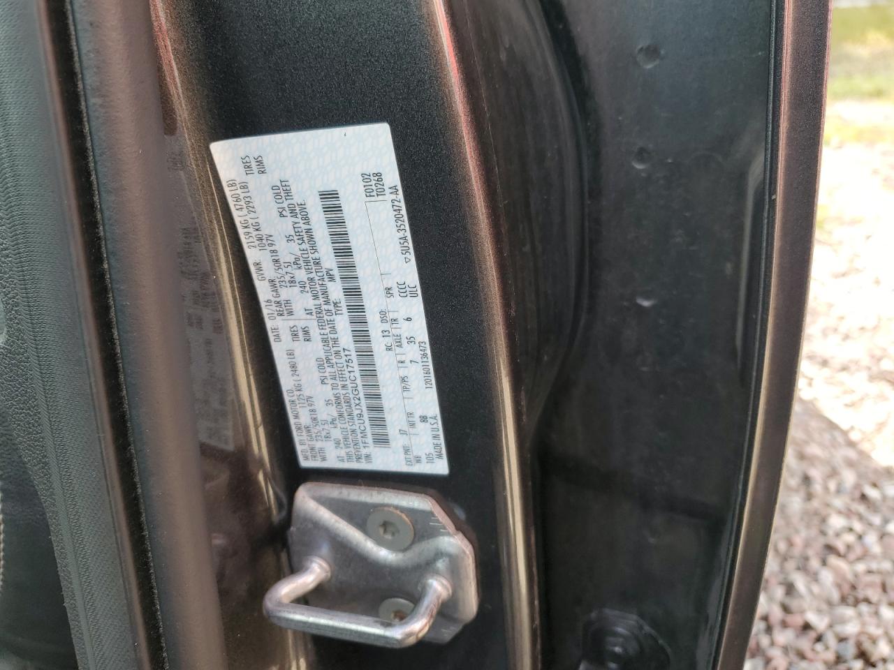 2016 Ford Escape Titanium VIN: 1FMCU9JX2GUC17517 Lot: 84463145