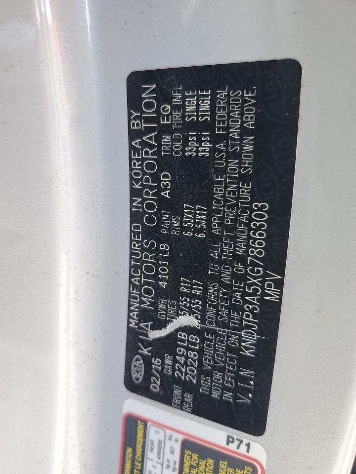 2016 Kia Soul + VIN: KNDJP3A5XG7866303 Lot: 82164845