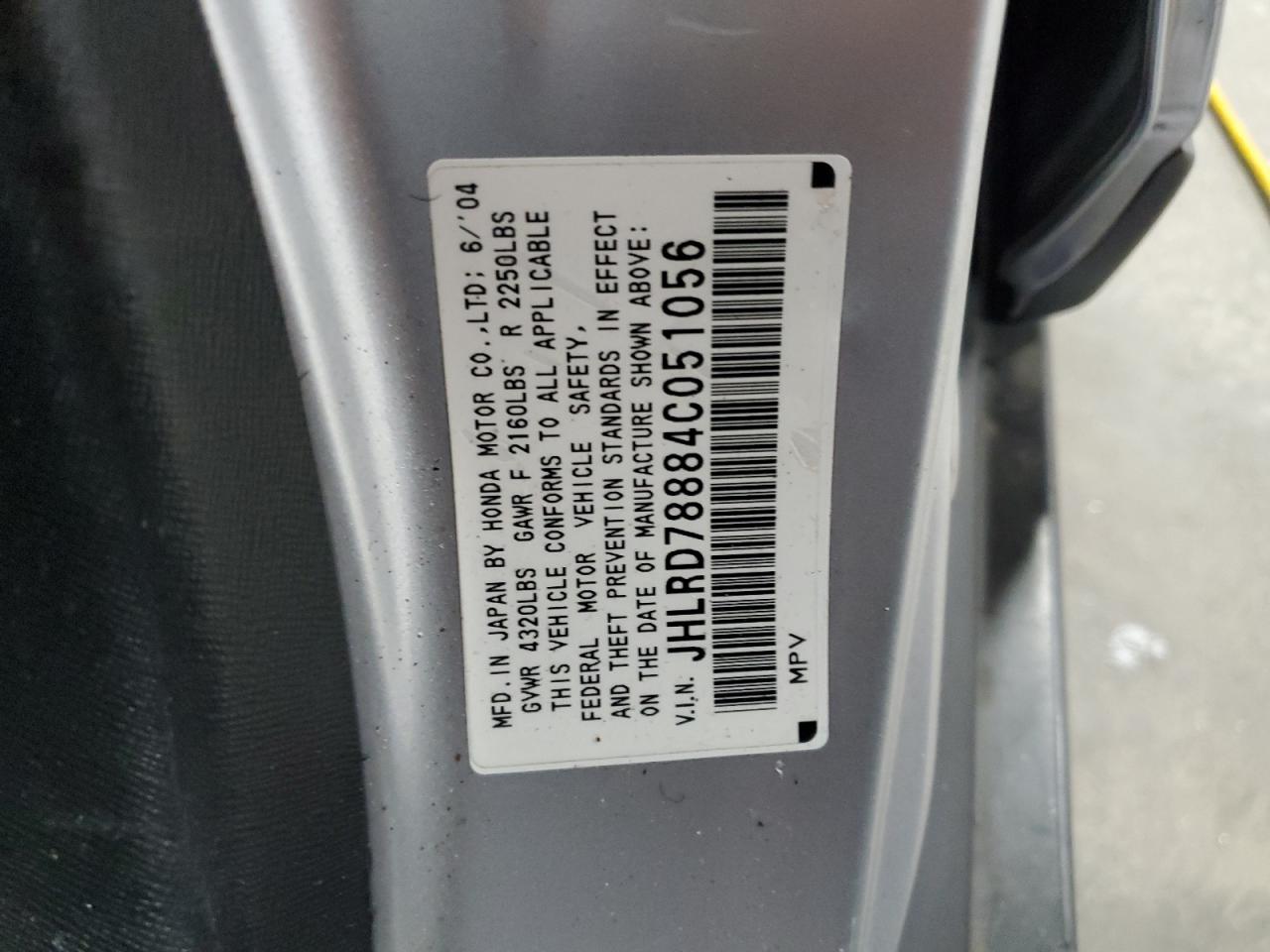 2004 Honda Cr-V Ex VIN: JHLRD78884C051056 Lot: 81298545