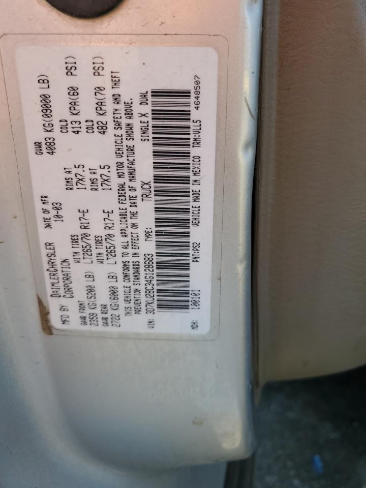 2004 Dodge Ram 2500 St VIN: 3D7KU28C34G128683 Lot: 71082445