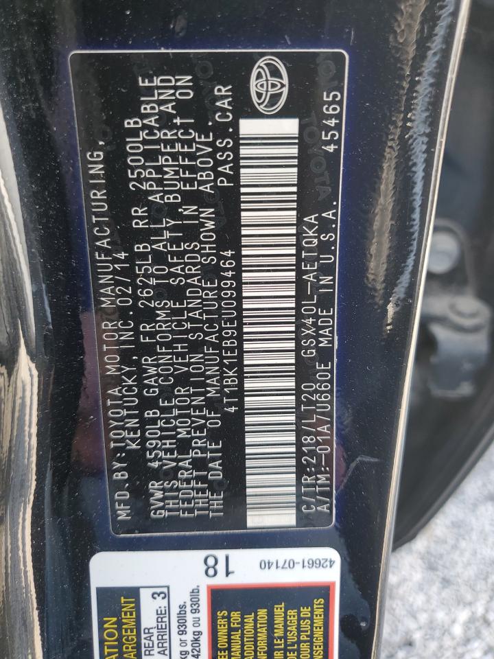 2014 Toyota Avalon Base VIN: 4T1BK1EB9EU099464 Lot: 71107035