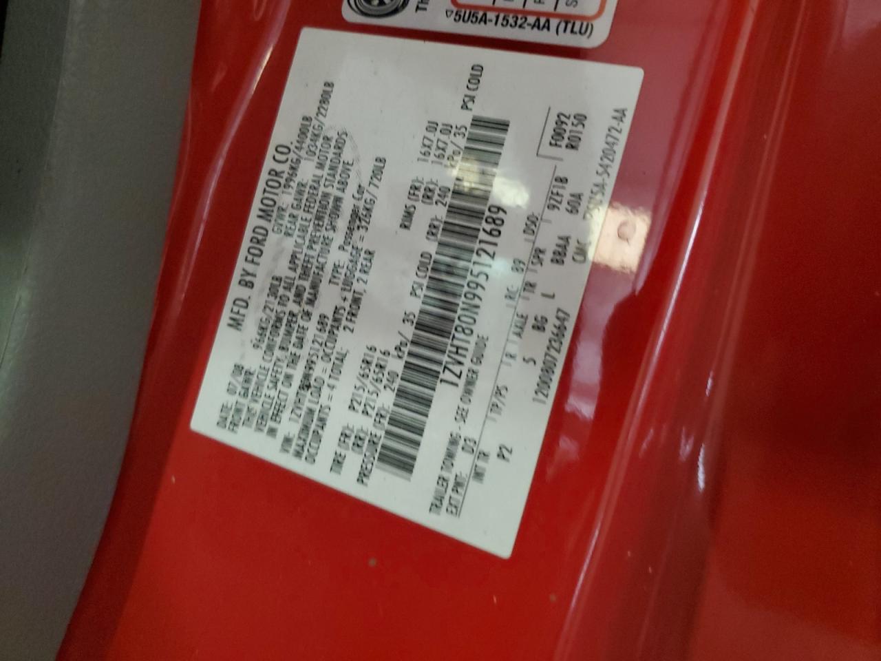 2009 Ford Mustang VIN: 1ZVHT80N995121689 Lot: 84250005