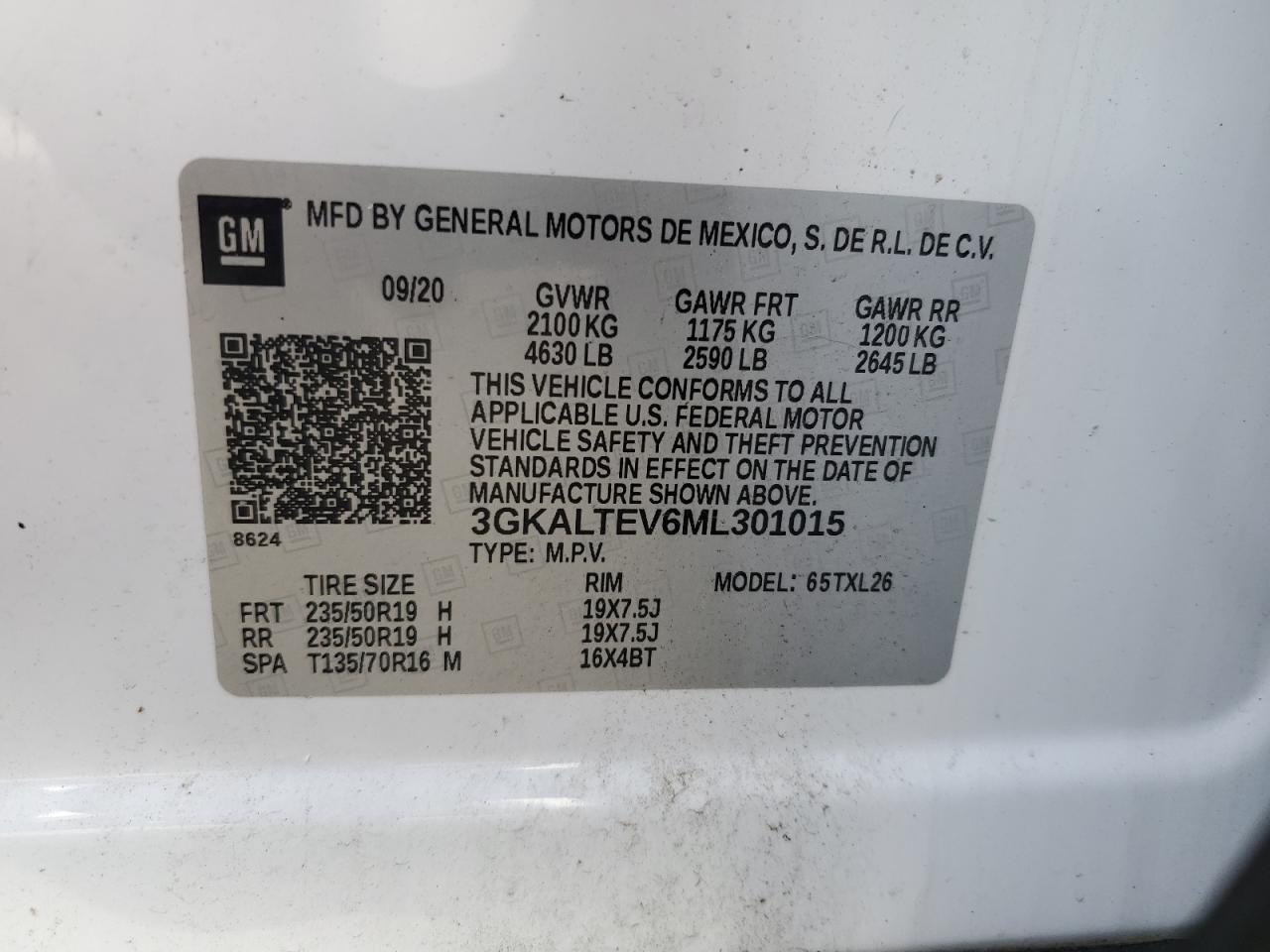 2021 GMC Terrain Sle VIN: 3GKALTEV6ML301015 Lot: 80701045