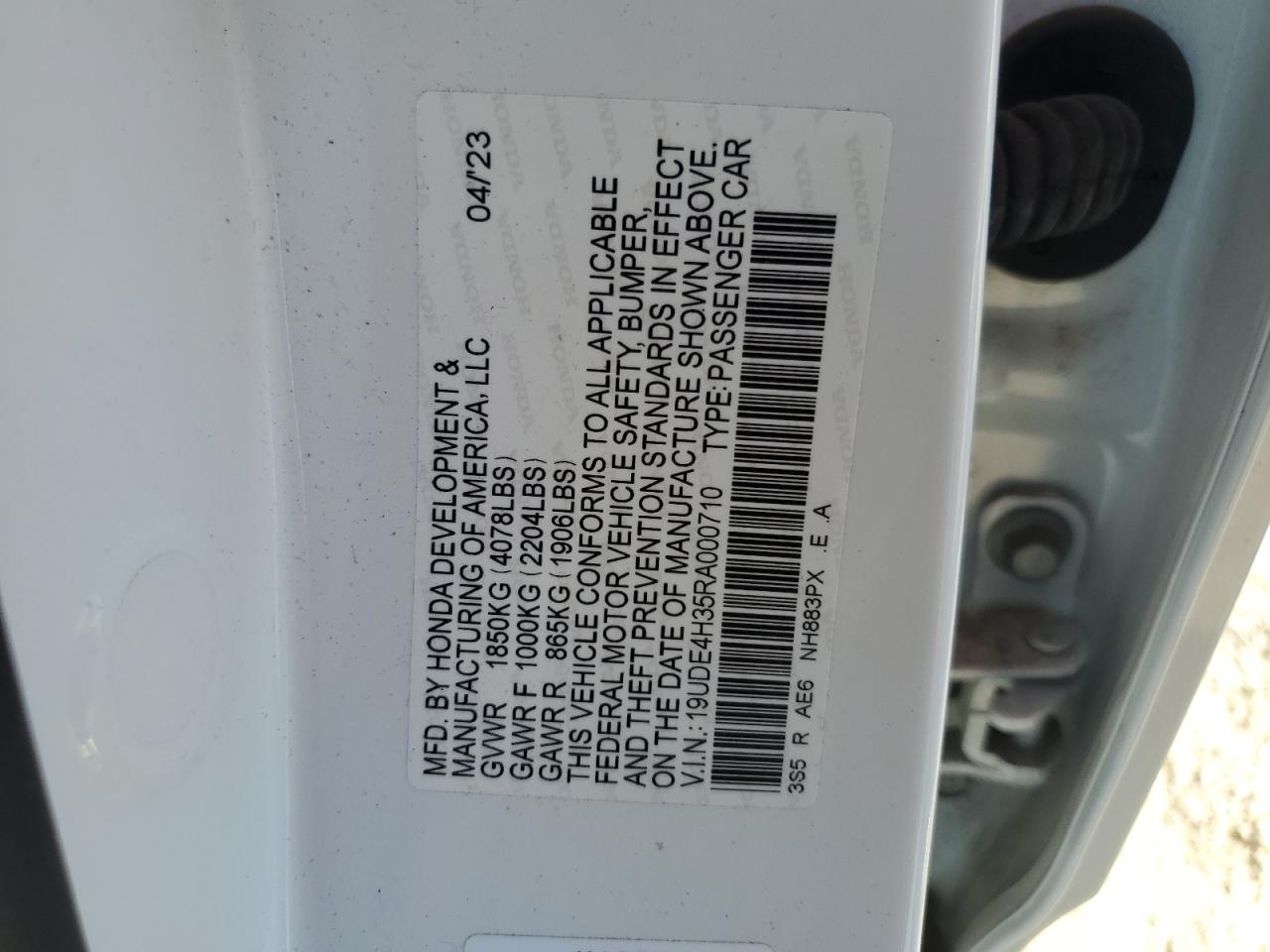 2024 Acura Integra A-Spec VIN: 19UDE4H35RA000710 Lot: 71192625