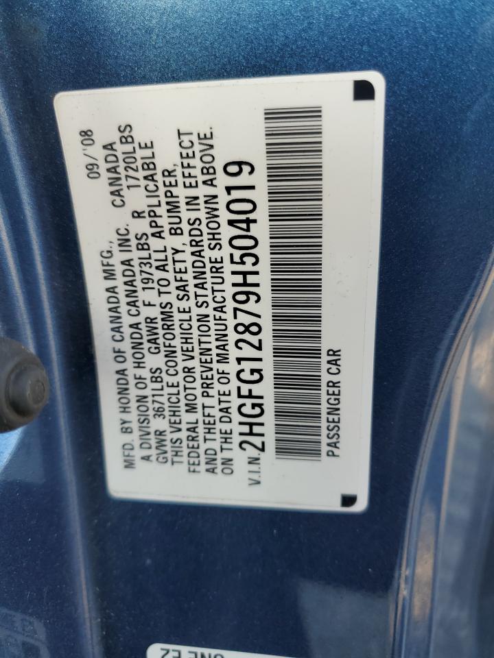 2009 Honda Civic Ex VIN: 2HGFG12879H504019 Lot: 80761635