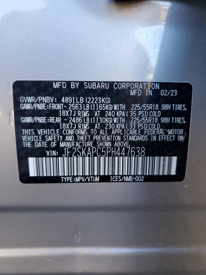 2023 Subaru Forester Limited VIN: JF2SKAPC5PH447638 Lot: 83845105