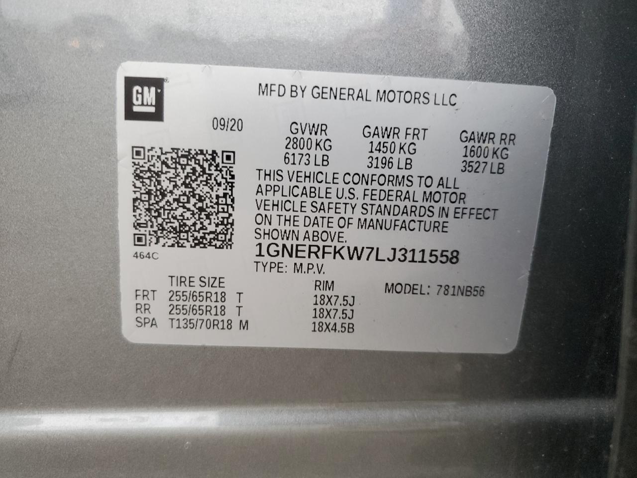 2020 Chevrolet Traverse Ls VIN: 1GNERFKW7LJ311558 Lot: 80655945