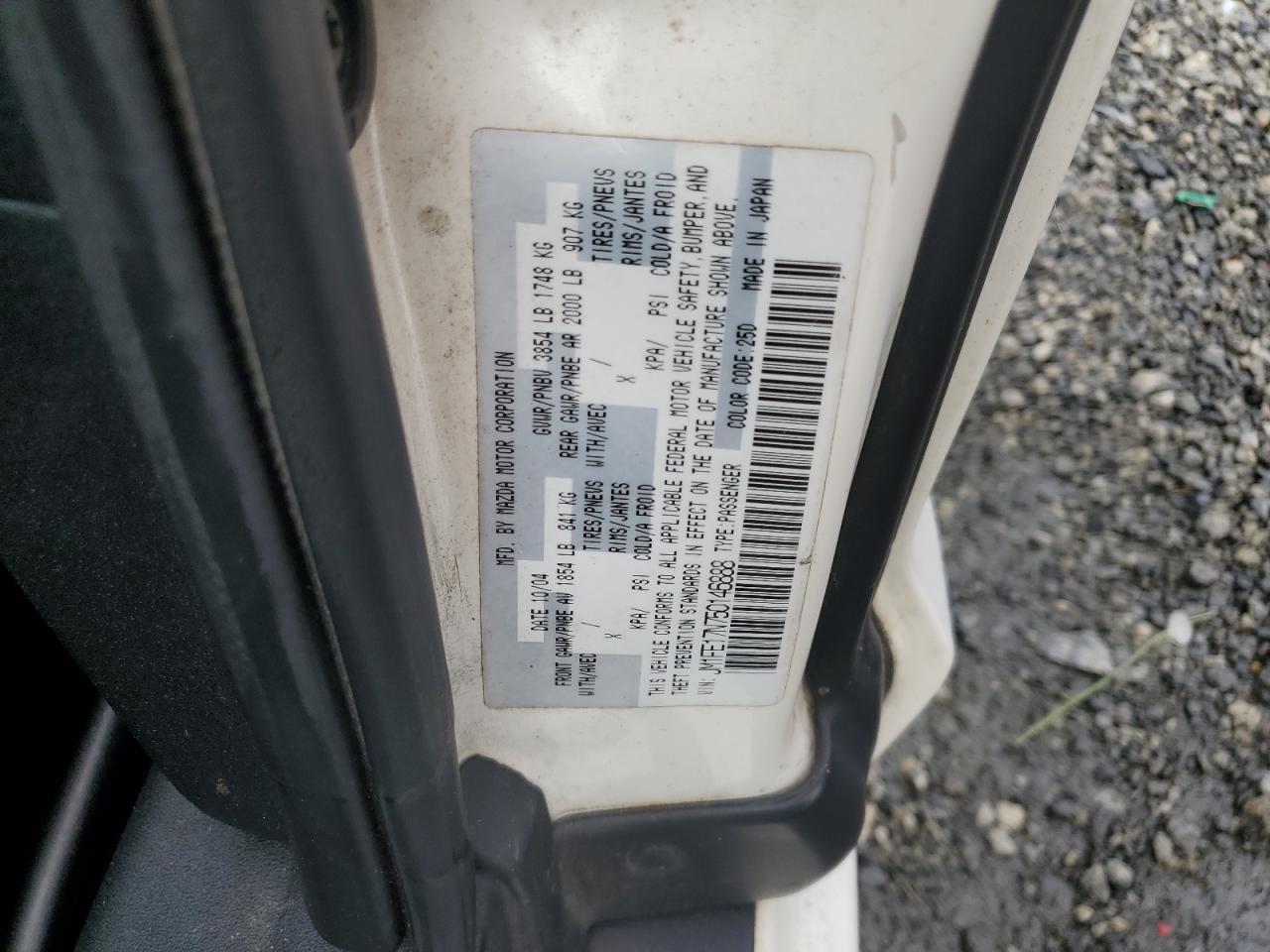 2005 Mazda Rx8 VIN: JM1FE17N750146888 Lot: 82164245