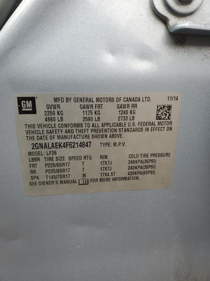 2015 Chevrolet Equinox Ls VIN: 2GNALAEK4F6214847 Lot: 81308205