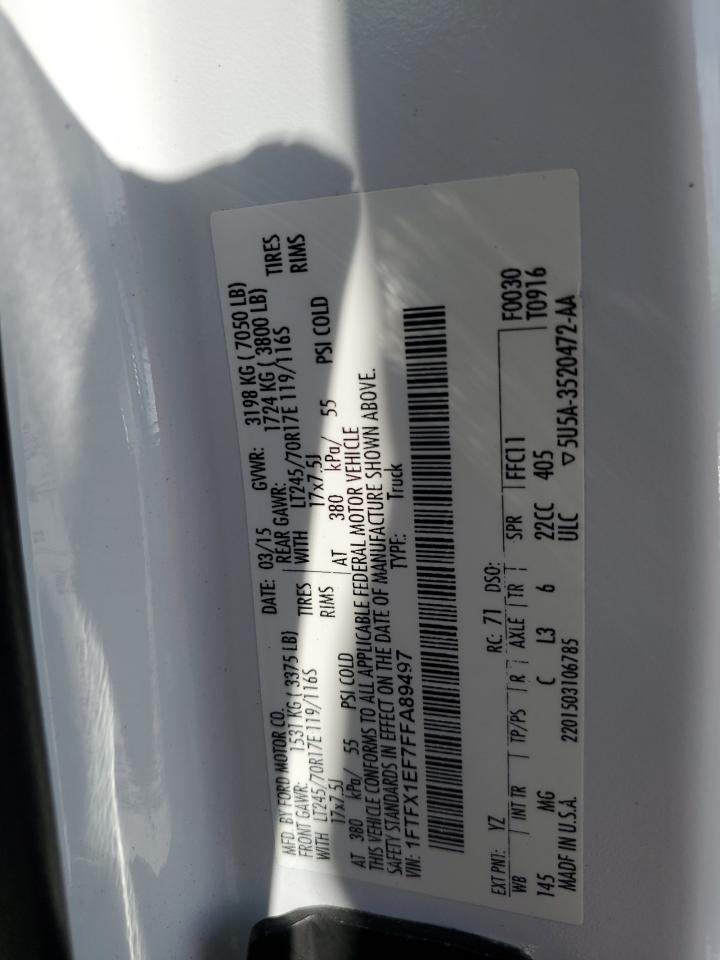 2015 Ford F150 Super Cab VIN: 1FTFX1EF7FFA89497 Lot: 80390015