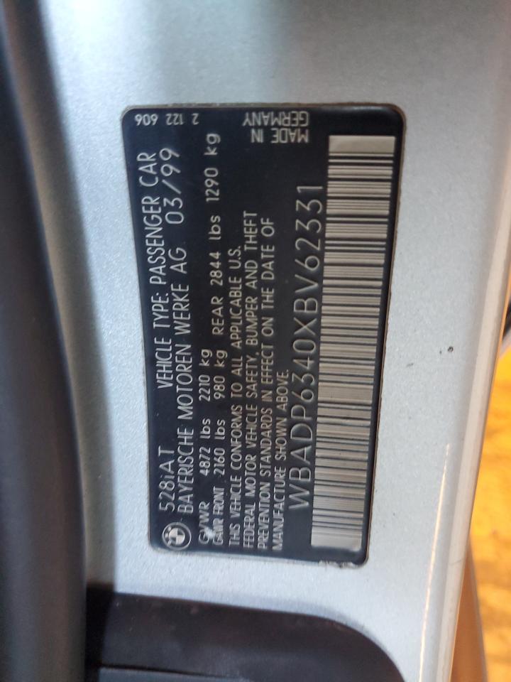 1999 BMW 528 It Automatic VIN: WBADP6340XBV62331 Lot: 70134435