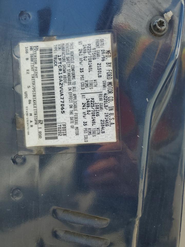 1997 Ford Ranger VIN: 1FTCR10A2VUA77065 Lot: 71028115