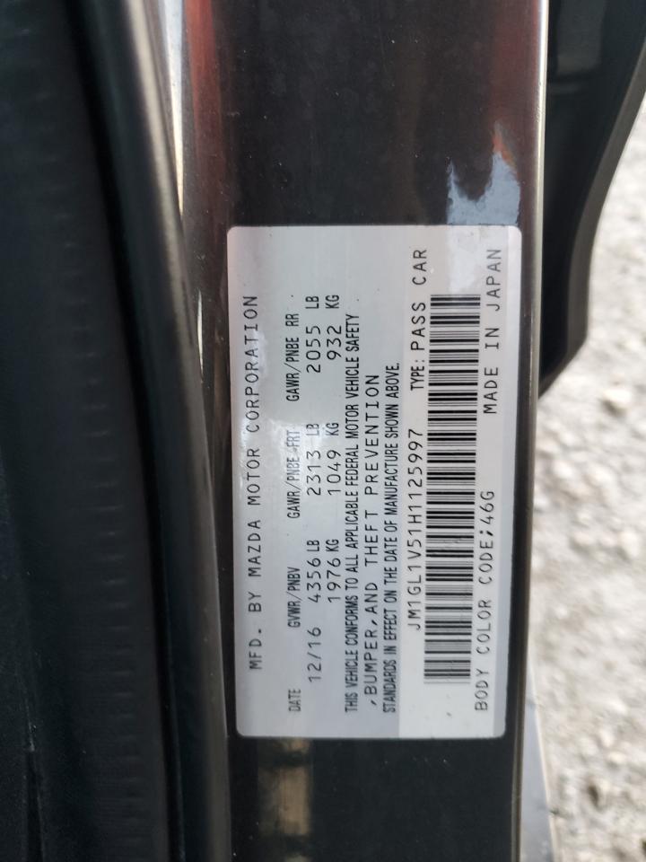 2017 Mazda 6 Touring VIN: JM1GL1V51H1125997 Lot: 81812235