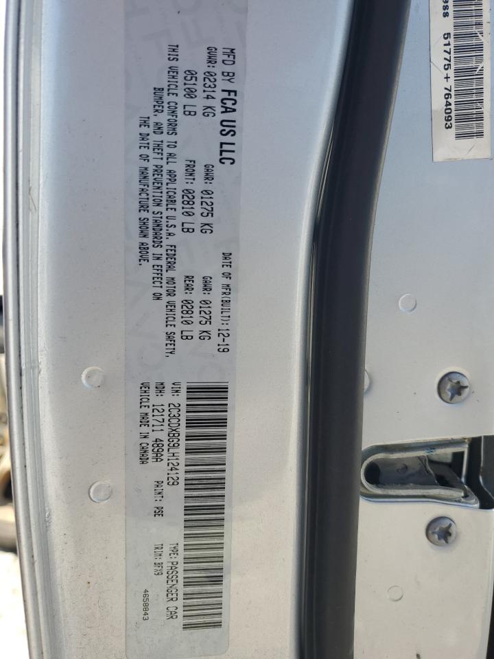 2020 Dodge Charger Sxt VIN: 2C3CDXBG9LH124129 Lot: 71053935