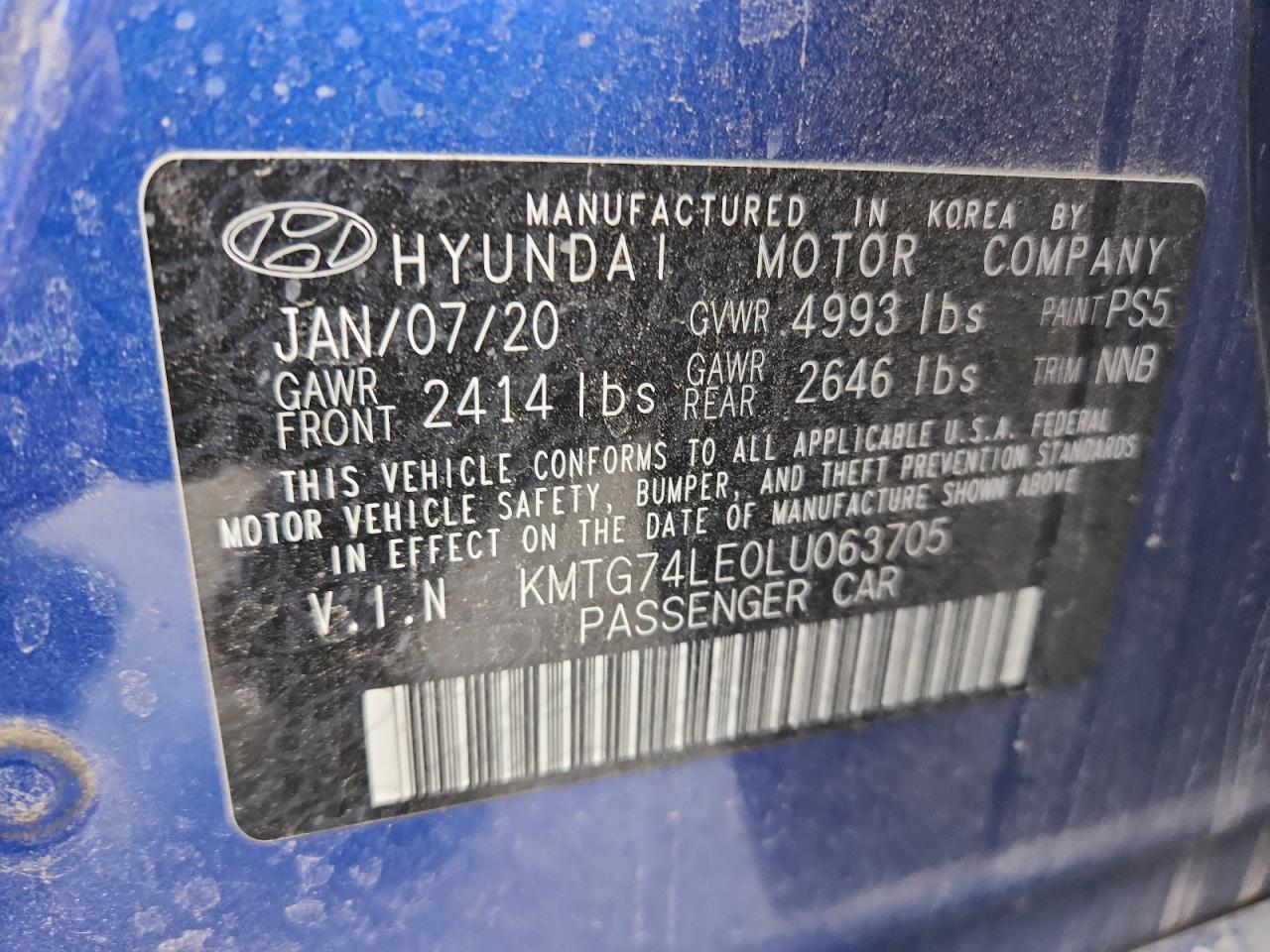 2020 Genesis G70 Elite VIN: KMTG74LE0LU063705 Lot: 84456675