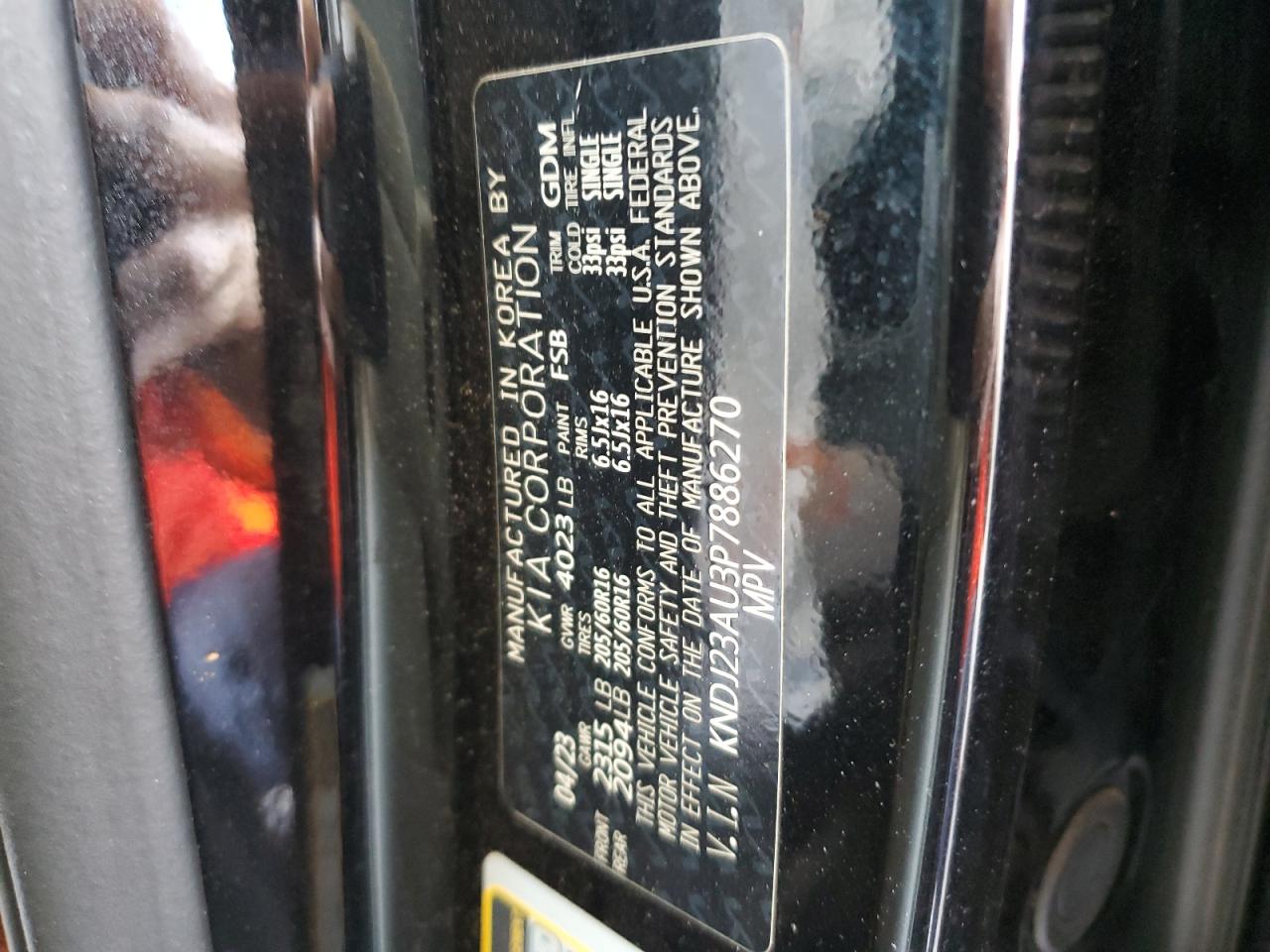 2023 Kia Soul Lx VIN: KNDJ23AU3P7886270 Lot: 80340975