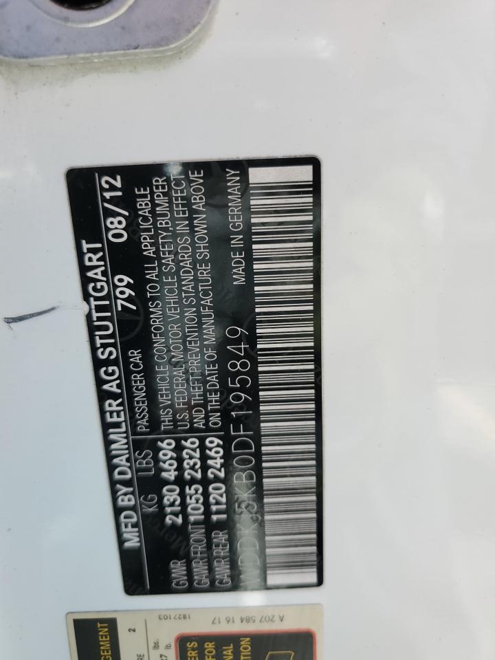 2013 Mercedes-Benz E 350 VIN: WDDKJ5KB0DF195849 Lot: 84061955