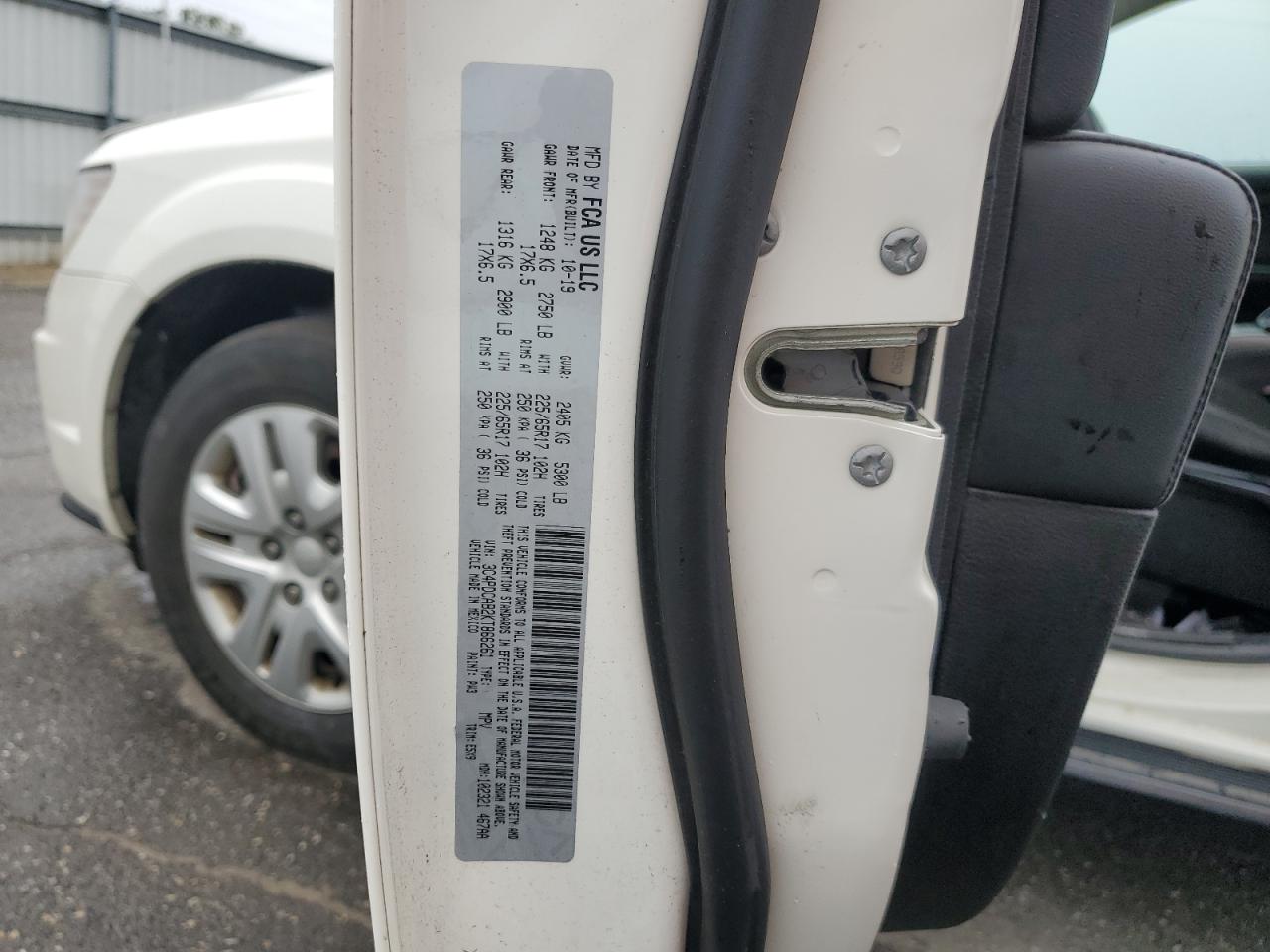 2019 Dodge Journey Se VIN: 3C4PDCAB2KT866261 Lot: 81572475