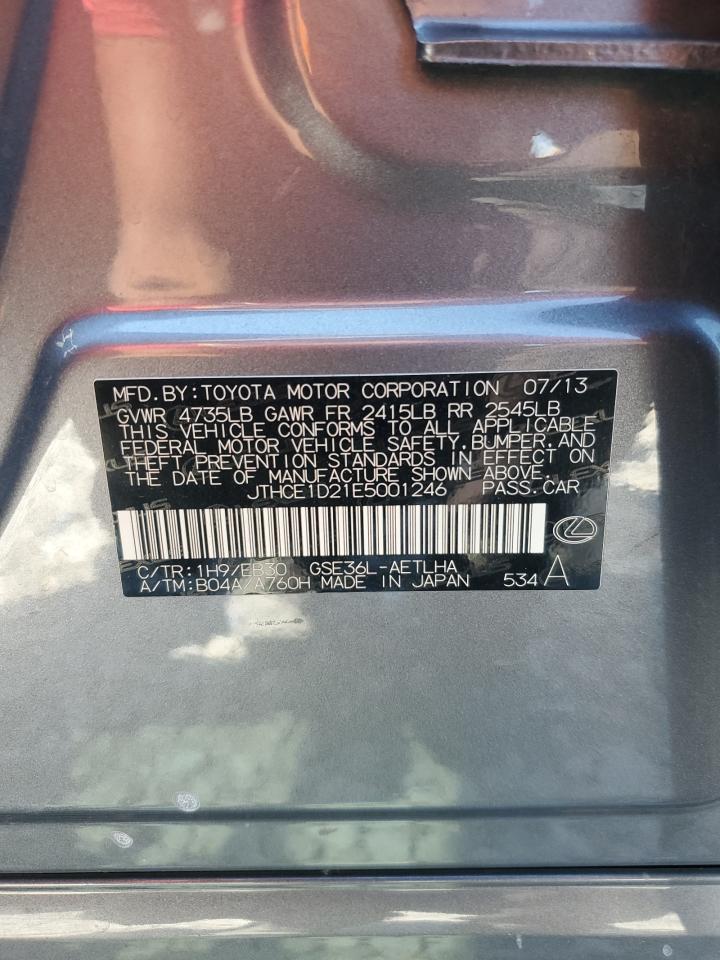 2014 Lexus Is 350 VIN: JTHCE1D21E5001246 Lot: 83838945