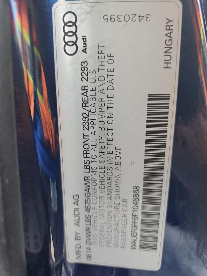 2015 Audi A3 Premium Plus VIN: WAUEFGFF6F1048868 Lot: 70740355