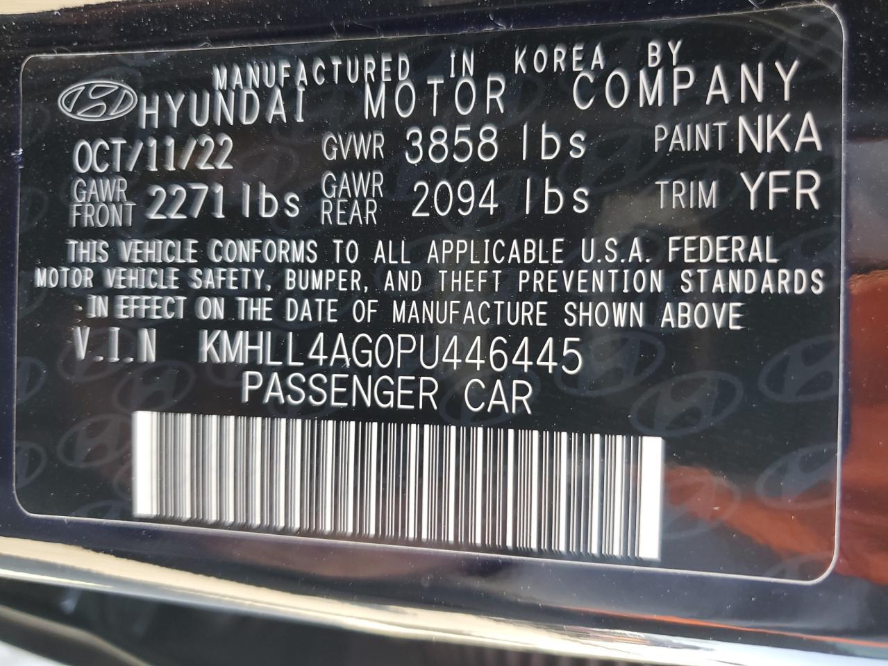 2023 Hyundai Elantra Se VIN: KMHLL4AG0PU446445 Lot: 81598165