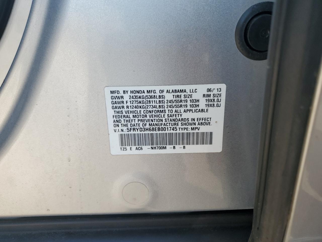 2014 Acura Mdx Technology VIN: 5FRYD3H68EB001745 Lot: 71634775