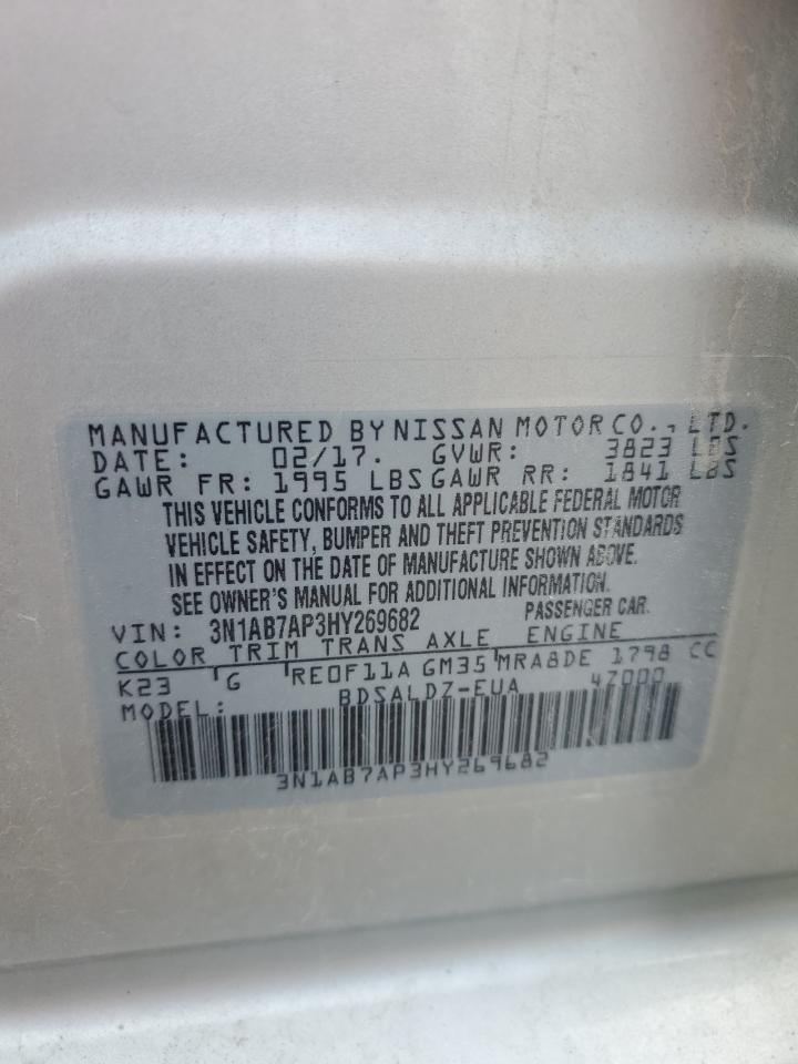 2017 Nissan Sentra S VIN: 3N1AB7AP3HY269682 Lot: 82113495