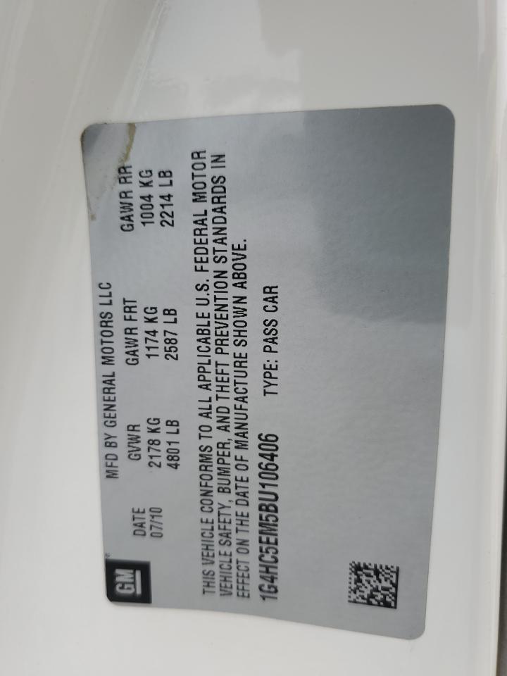 2011 Buick Lucerne Cxl VIN: 1G4HC5EM5BU106406 Lot: 83963925