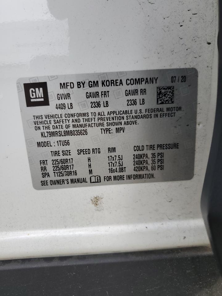 2021 Chevrolet Trailblazer Lt VIN: KL79MRSL8MB035626 Lot: 84424035