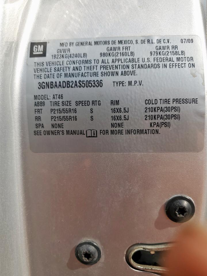 2010 Chevrolet Hhr Ls VIN: 3GNBAADB2AS505336 Lot: 71270535