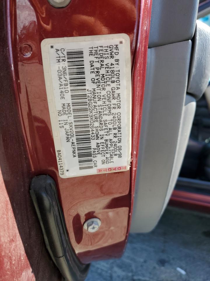 1999 Toyota Camry Le VIN: JT2BG22K9X0264433 Lot: 71749095