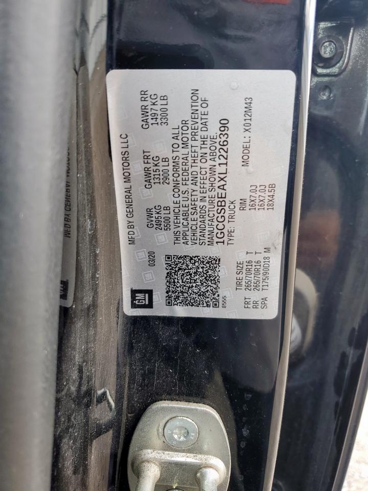 2020 Chevrolet Colorado VIN: 1GCGSBEAXL1226390 Lot: 81899635