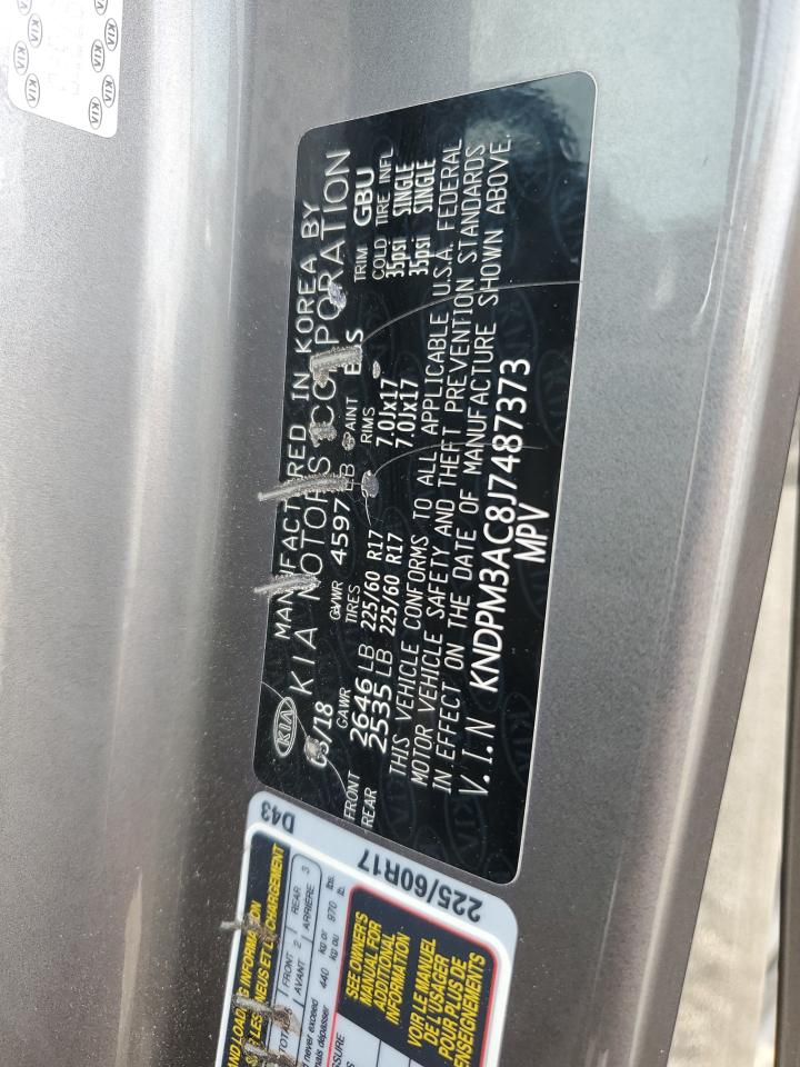 2018 Kia Sportage Lx VIN: KNDPM3AC8J7487373 Lot: 82089865