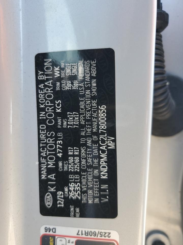 2020 Kia Sportage Lx VIN: KNDPMCAC2L7800856 Lot: 80026065