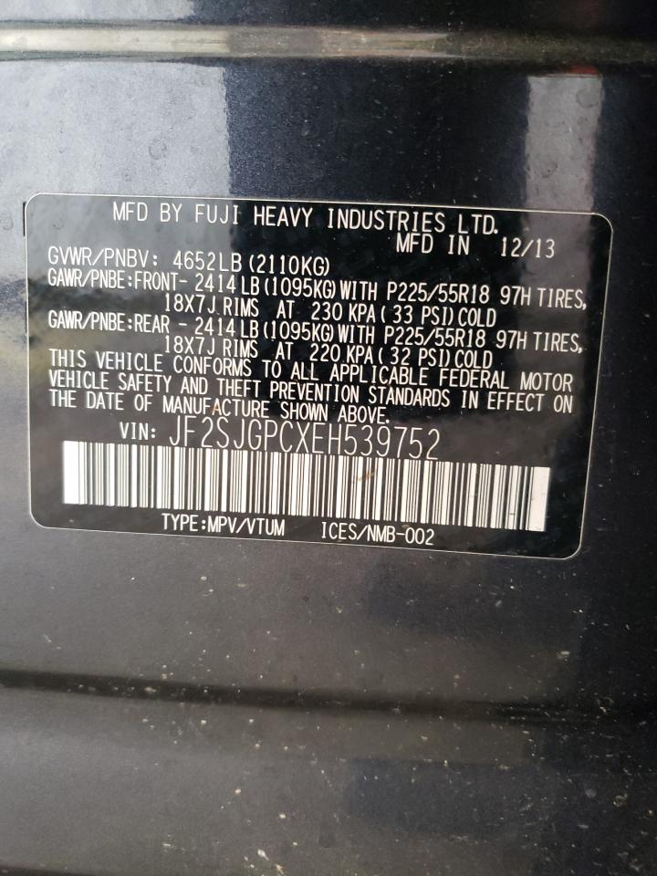 2014 Subaru Forester 2.0Xt Touring VIN: JF2SJGPCXEH539752 Lot: 84366065