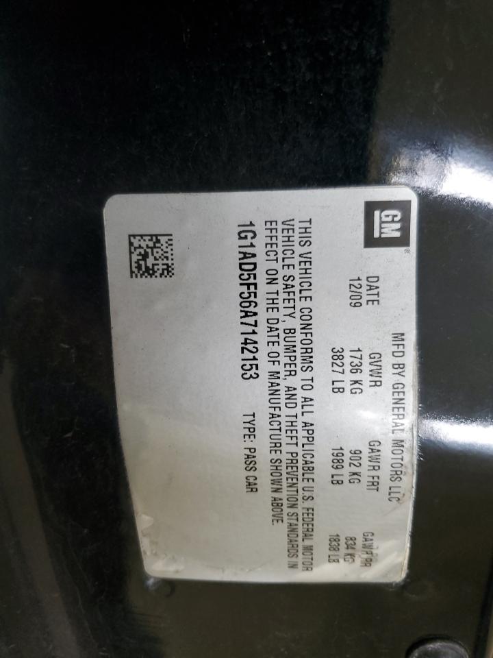 2010 Chevrolet Cobalt 1Lt VIN: 1G1AD5F56A7142153 Lot: 81288115