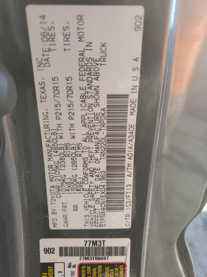 2014 Toyota Tacoma VIN: 5TFNX4CN1EX041963 Lot: 84404205