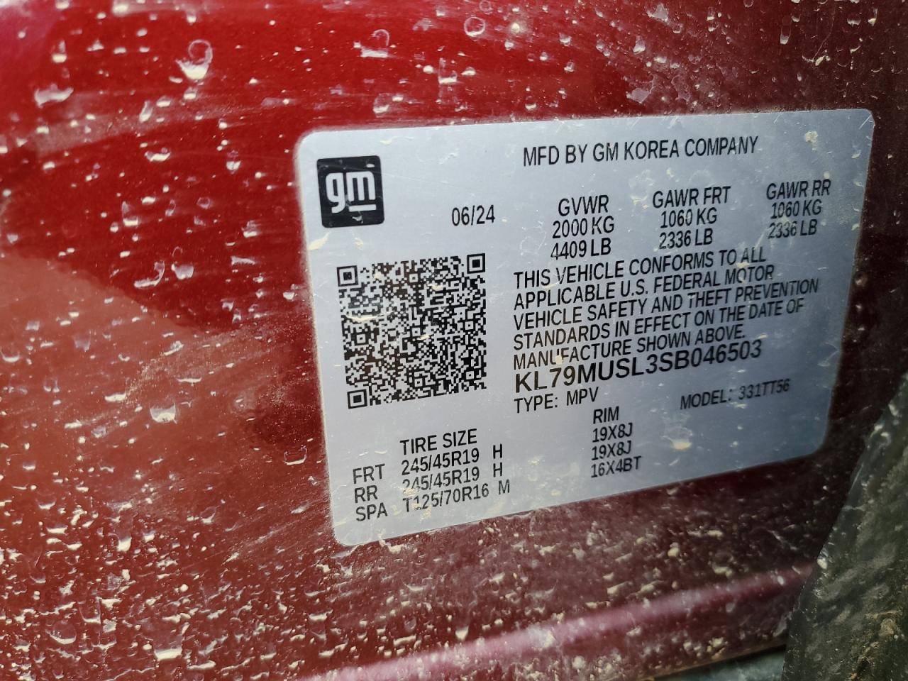 2025 Chevrolet Trailblazer Rs VIN: KL79MUSL3SB046503 Lot: 80861375