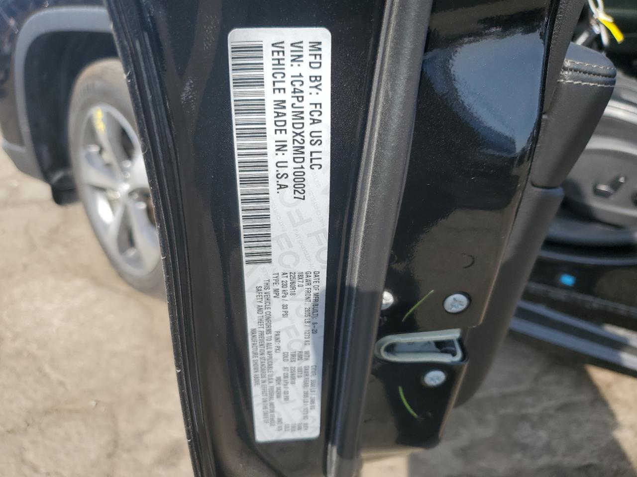 2021 Jeep Cherokee Limited VIN: 1C4PJMDX2MD100027 Lot: 83785425