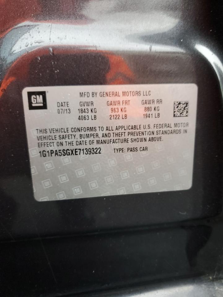 2014 Chevrolet Cruze Ls VIN: 1G1PA5SGXE7139322 Lot: 81654355