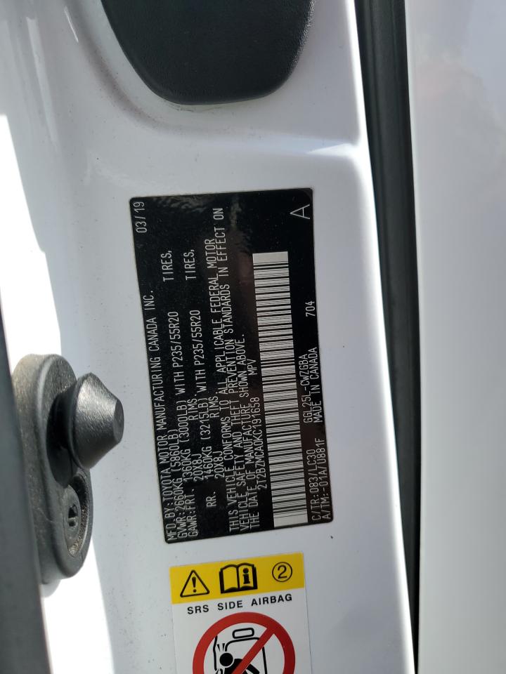 2019 Lexus Rx 350 Base VIN: 2T2BZMCA0KC191658 Lot: 80489435