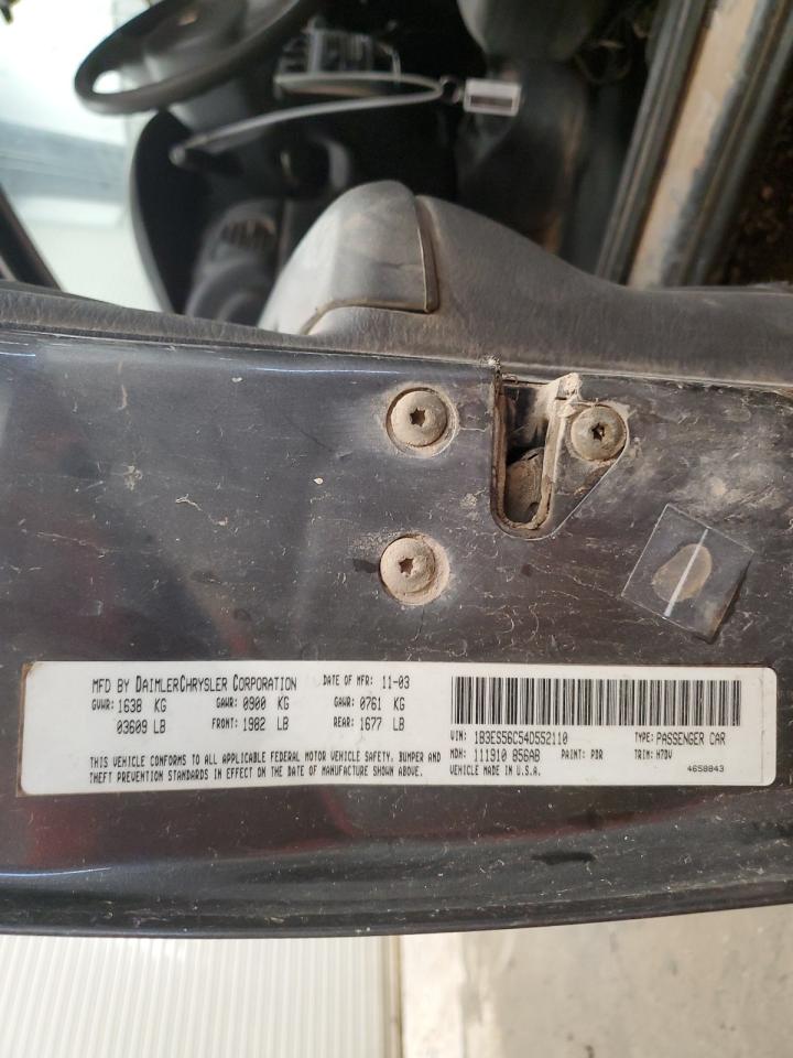 2004 Dodge Neon Sxt VIN: 1B3ES56C54D552110 Lot: 81153595