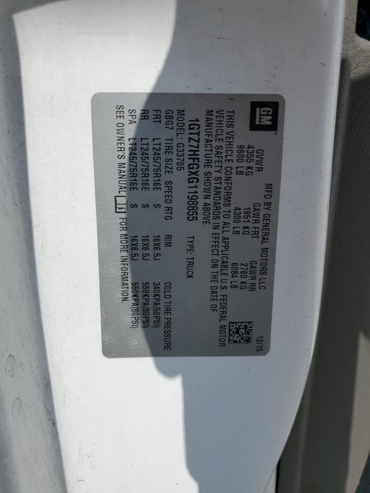 2016 GMC Savana G3500 VIN: 1GTZ7HFGXG1198855 Lot: 71171495