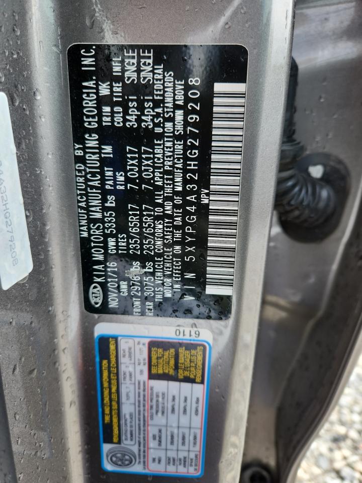 2017 Kia Sorento Lx VIN: 5XYPG4A32HG279208 Lot: 82126735