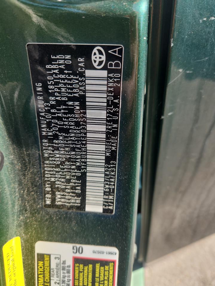 2014 Toyota Corolla L VIN: 5YFBURHE4EP037521 Lot: 84827115